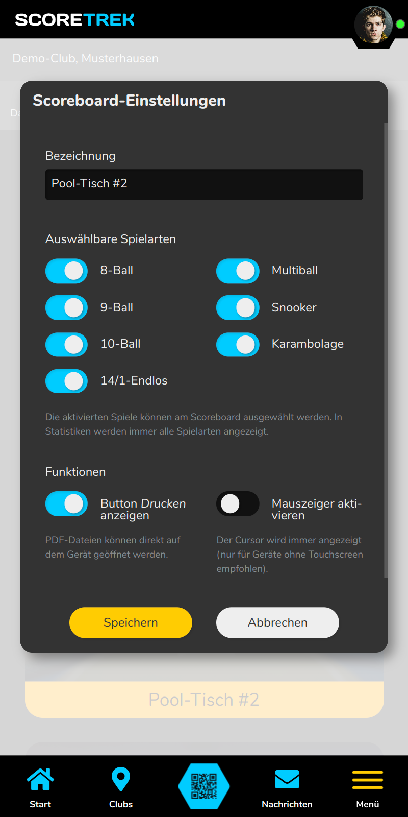 Scoreboard konfigurieren