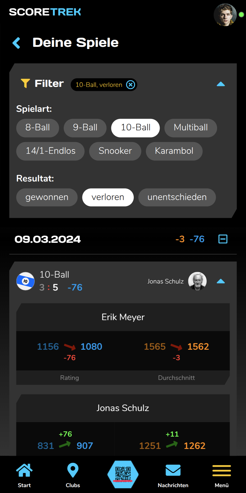 Spiele filtern