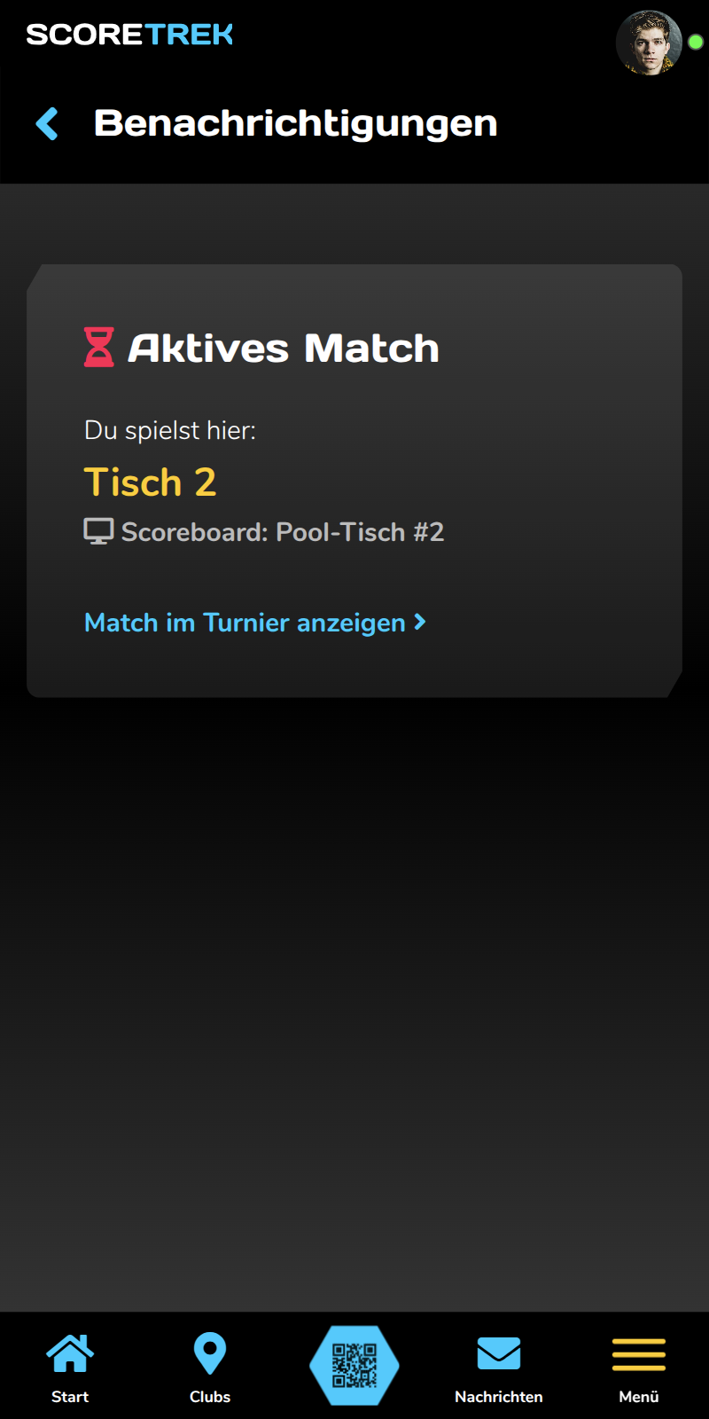 Turnier-Benachrichtigung