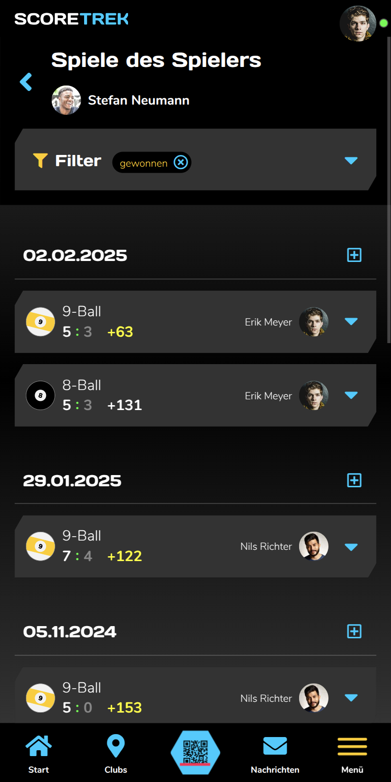 Spiele des Mitspielers