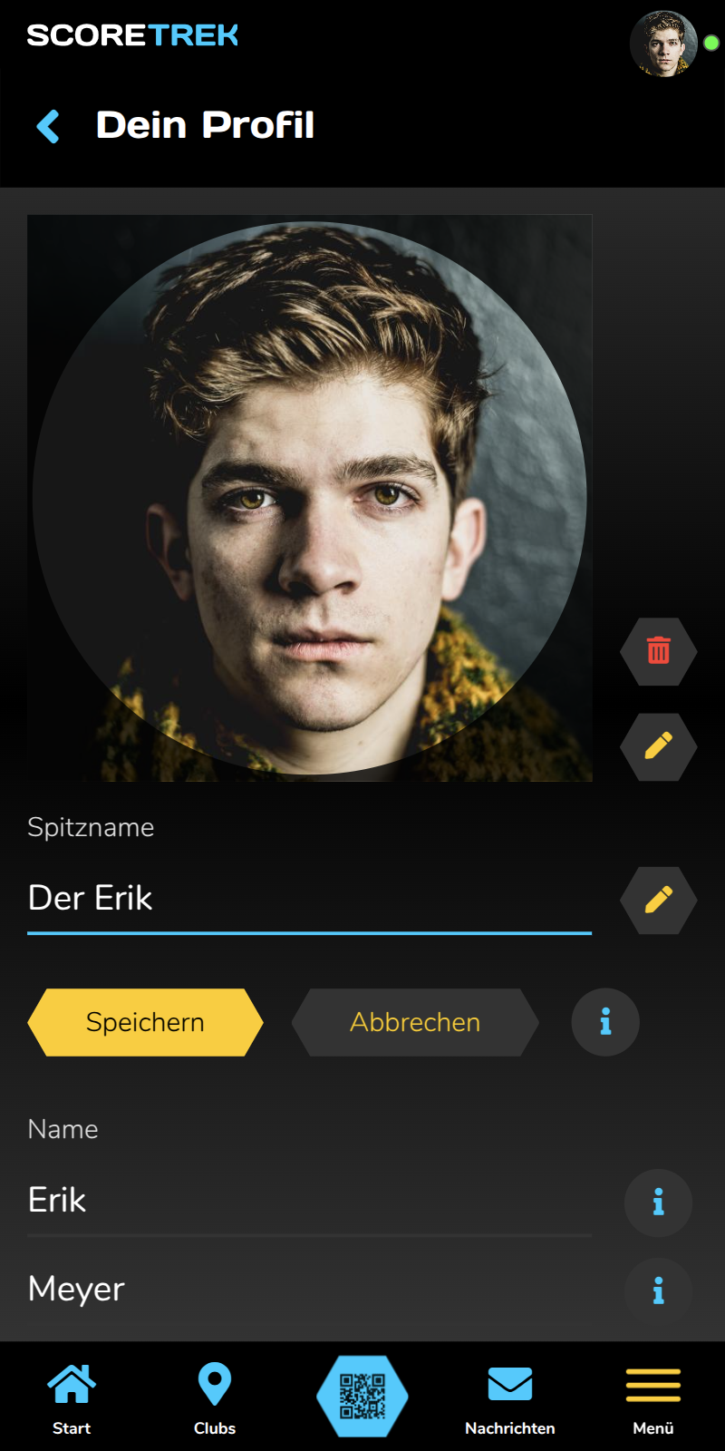 Spieler-Profil bearbeiten