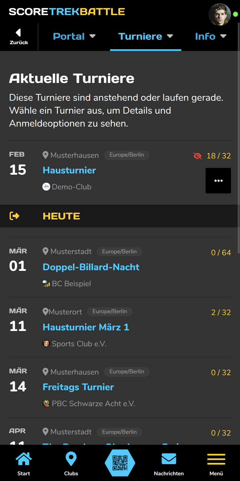Aktuelle Turniere