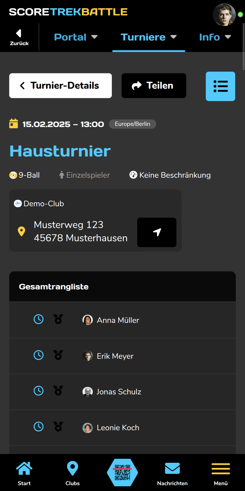Spielplan und Ergebnisse