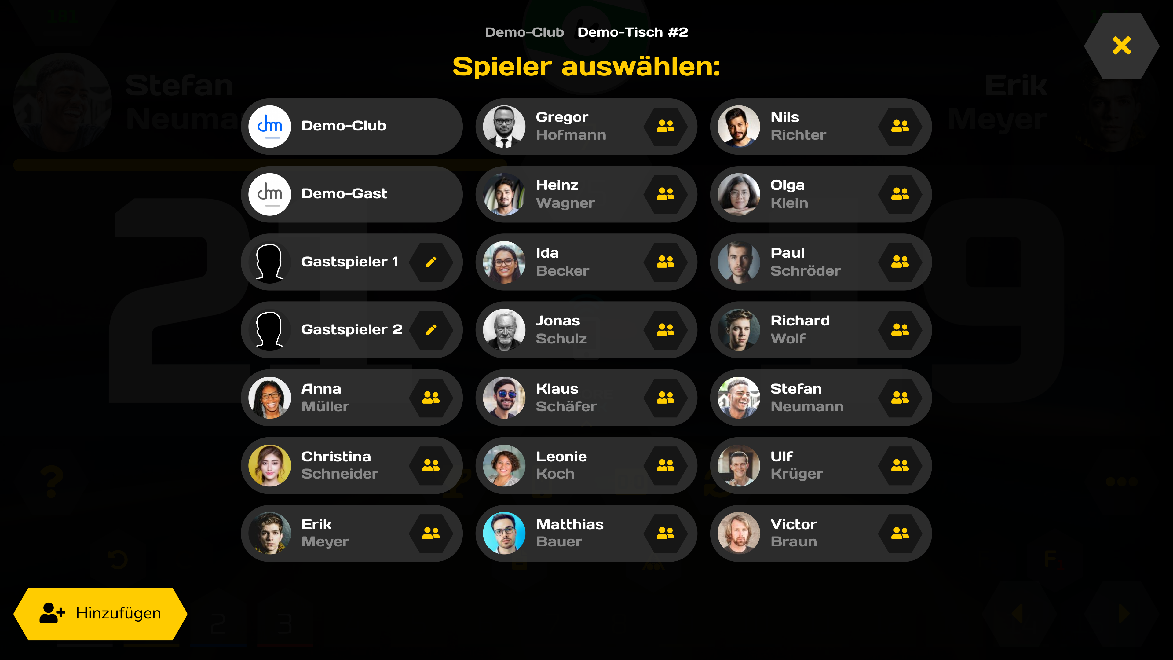 Spielerauswahl